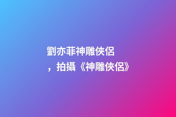 劉亦菲神雕俠侶，拍攝《神雕俠侶》-第1張-觀點-玄機派
